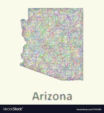 Arizona line art map vector image