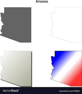 Arizona outline map set vector image