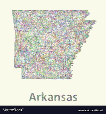 Arkansas line art map vector image