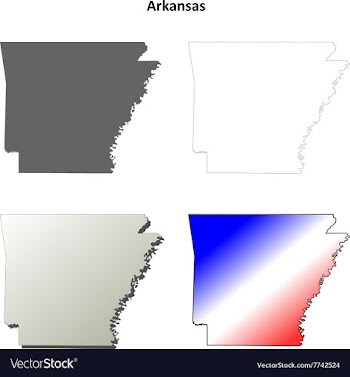 Arkansas outline map set vector image