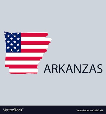 Arkanzas state of america with map flag print on vector image