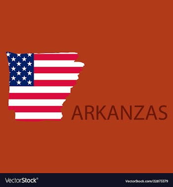 Arkanzas state of america with map flag print on vector image