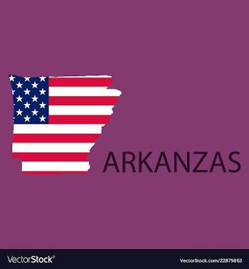 Arkanzas state of america with map flag print on vector image