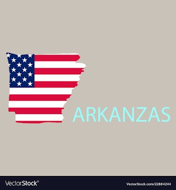 Arkanzas state of america with map flag print on vector image