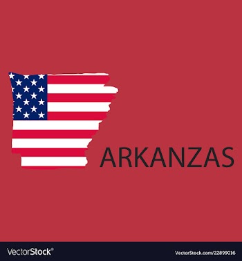 Arkanzas state of america with map flag print on vector image