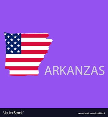 Arkanzas state of america with map flag print on vector image