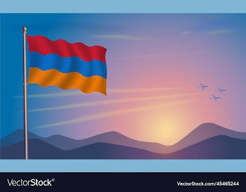 armenia flag in the morning sun