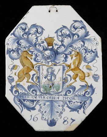 Armorial plaque, 1687 ceramics in high | Free Photo - rawpixel