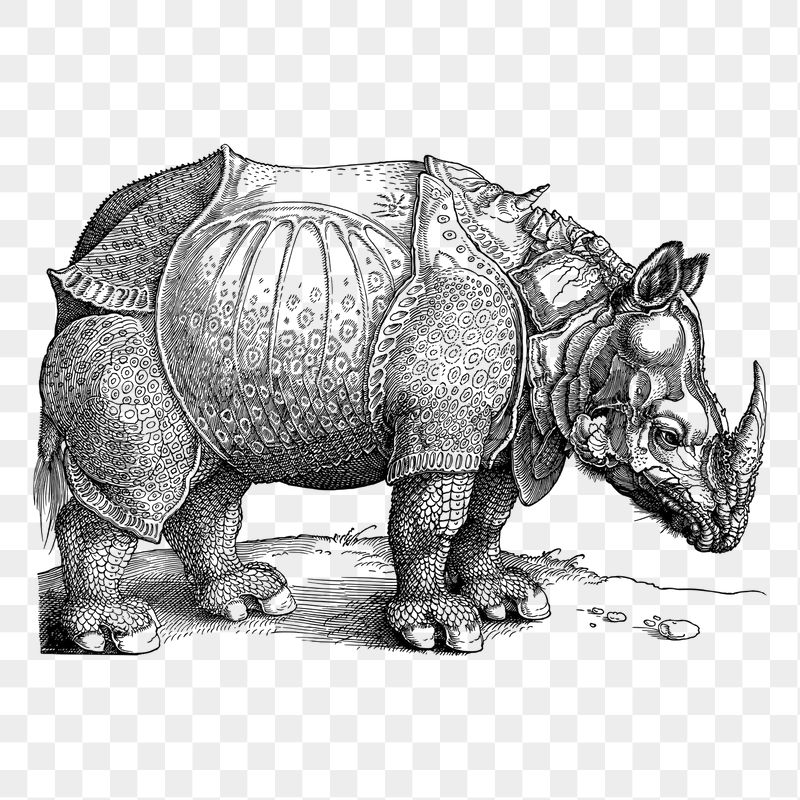 Armoured rhino png sticker illustration, | Free PNG - rawpixel