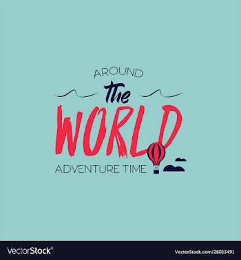 Around world banner vector image