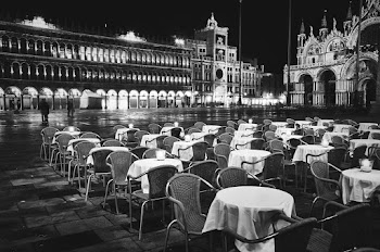 Arranged Tables and Chairs Outside Building