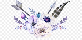 Arrow Bohemianism - Elegant Watercolor Bohemian Wind Arrow Flowers 