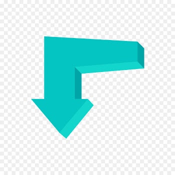 Arrow Cursor Diagram - Green bend left arrow down 