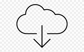 Arrow Down Inside A Cloud Outline - Arrow