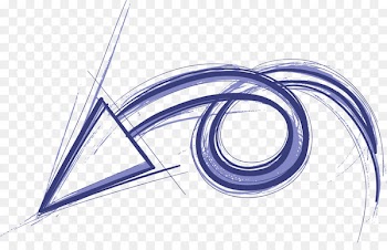Arrow Drawing Sketch - Hand painted blue arrow triangle 