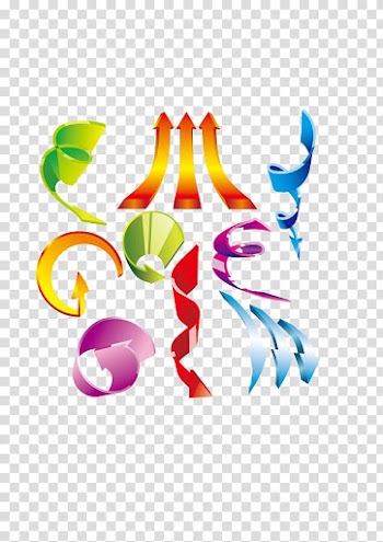 Arrow Euclidean , Curly arrow color design material transparent background PNG clipart