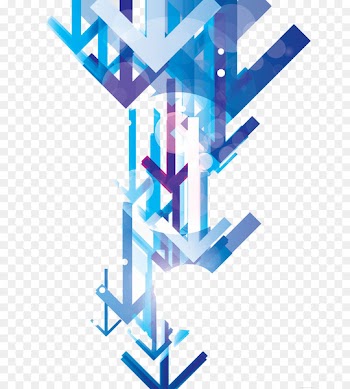 Arrow Euclidean vector - Blue down arrow 