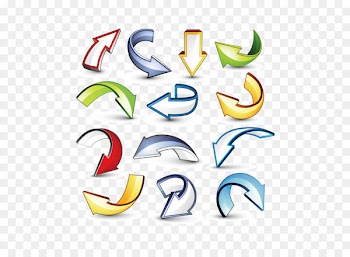 Arrow Euclidean vector Three-dimensional space Clip art - Vector color curved arrows 