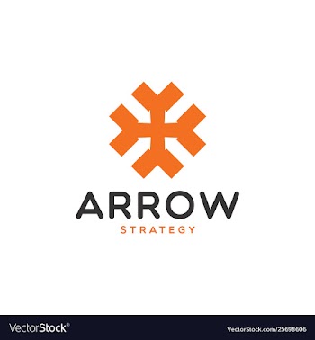 Arrow financial strategy logo design vector image