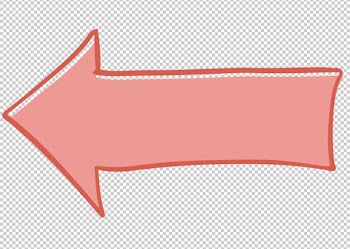 Arrow horizontal PNG - Pink Color - Left direction