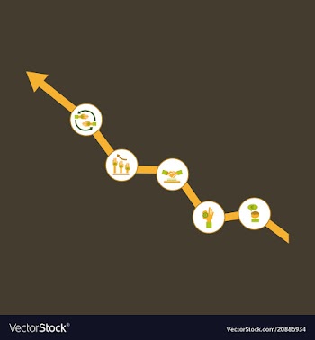 Arrow move up business background with business vector image