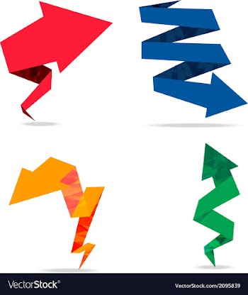 Arrow origami colorfull vector image