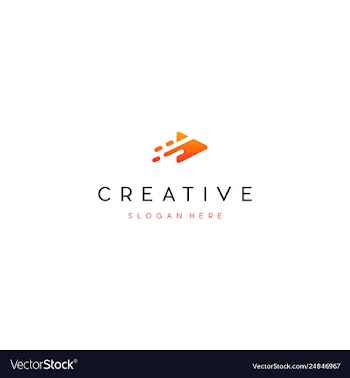 Arrow pixel media digital creative business logo vector image