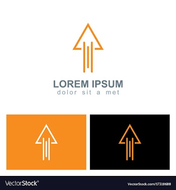  					Arrow up line vision logo vector image														