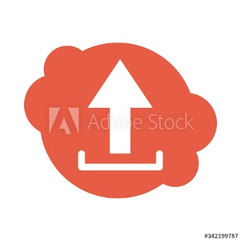 arrow upload sign block style icon