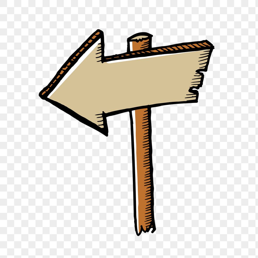 Arrow wooden png sign sticker, | Free PNG - rawpixel