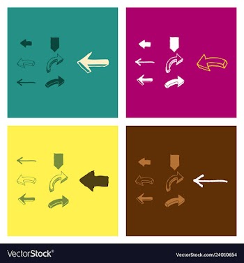 Arrows collection with elegant style and black vector image