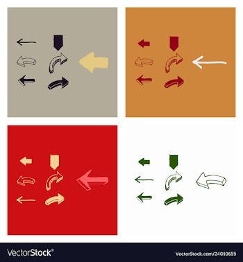 Arrows collection with elegant style and black vector image