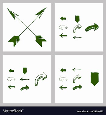 Arrows collection with elegant style and black vector image