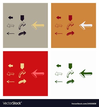 Arrows collection with elegant style and black vector image