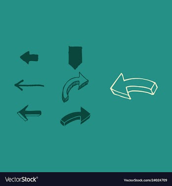 Arrows collection with elegant style and black vector image