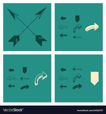 Arrows collection with elegant style and black vector image