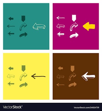 Arrows collection with elegant style and black vector image