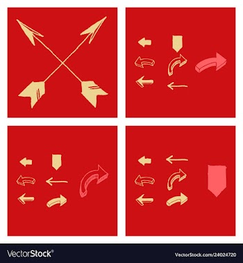 Arrows collection with elegant style and black vector image