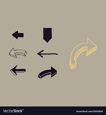 Arrows collection with elegant style and black vector image