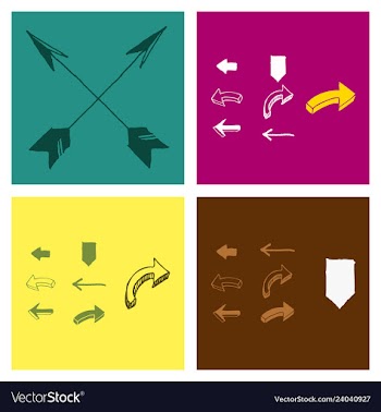 Arrows collection with elegant style and black vector image