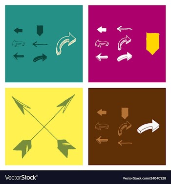 Arrows collection with elegant style and black vector image