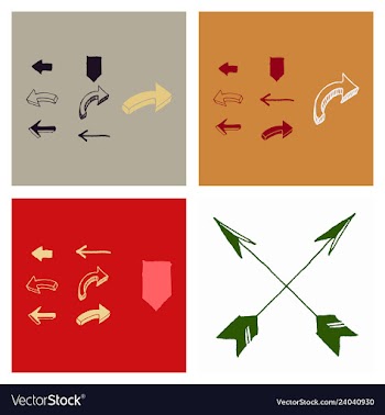Arrows collection with elegant style and black vector image