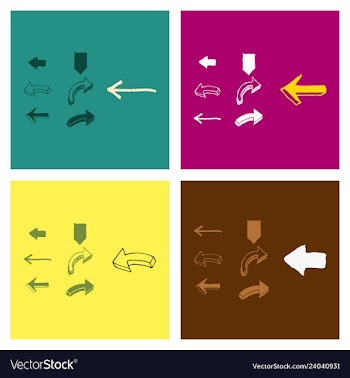 Arrows collection with elegant style and black vector image