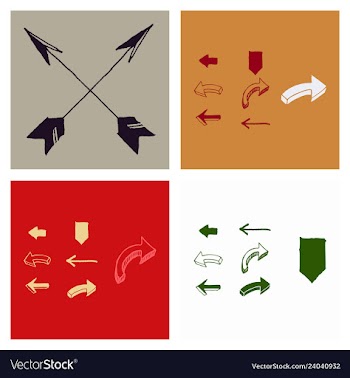 Arrows collection with elegant style and black vector image
