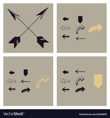 Arrows collection with elegant style and black vector image