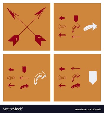 Arrows collection with elegant style and black vector image