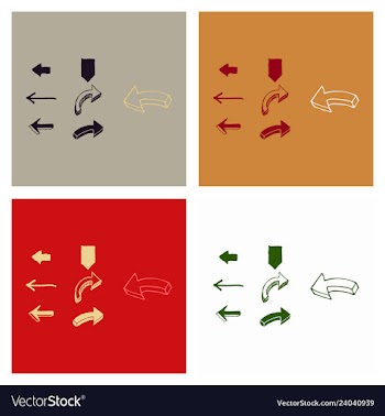 Arrows collection with elegant style and black vector image