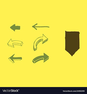 Arrows collection with elegant style and black vector image