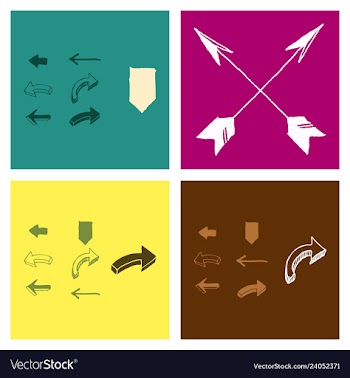Arrows collection with elegant style and black vector image