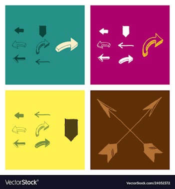 Arrows collection with elegant style and black vector image